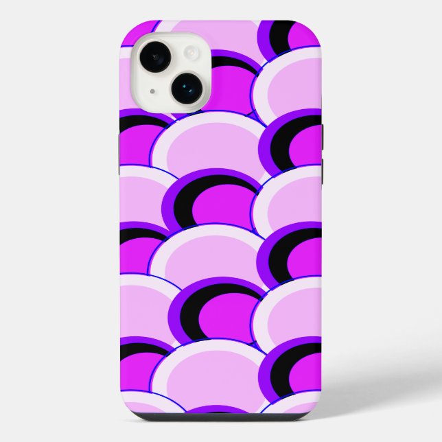 Coque iPhone Cercles mods rose et pourpre (Verso)