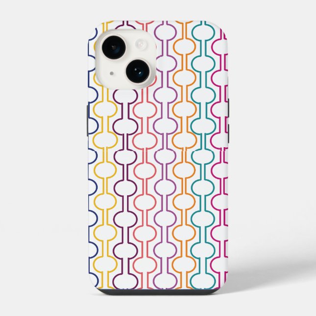 Coque iPhone Cercles ouverts colorés (Verso)