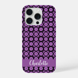 Coque iPhone 15 Pro Cercles rétro milieu du siècle moderne monogramme 