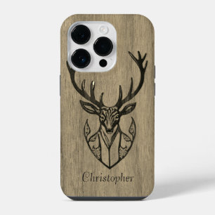 Coque Pour iPhone 14 Plus Cerf - bois gravé - bois