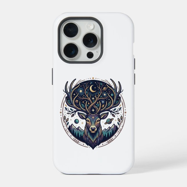 Coque iPhone Cerf Céleste Lune Mystique & Art Stellaire (Verso)
