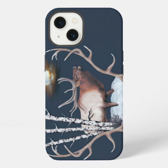 Coque iPhone Cerf élaphe bramant (Verso)