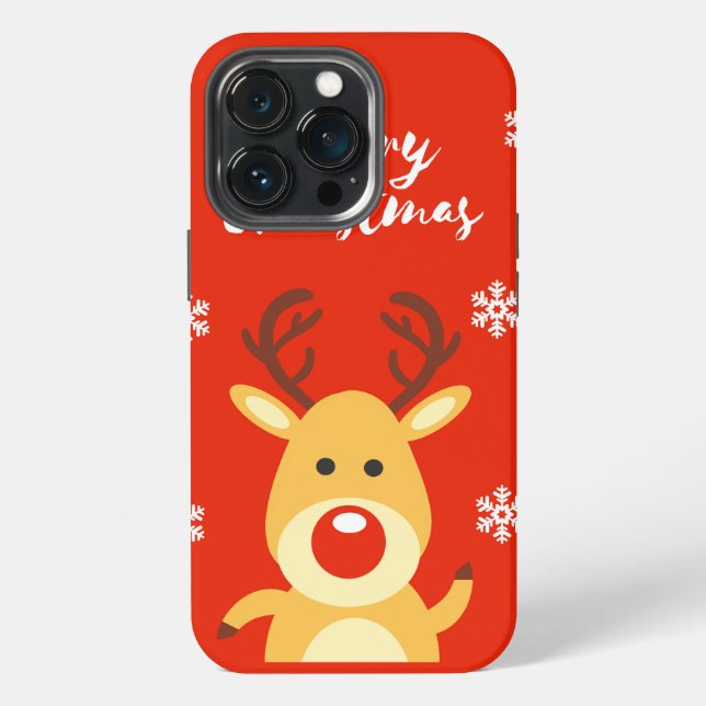 Coque iPhone Cerf nez rouge (Dos)
