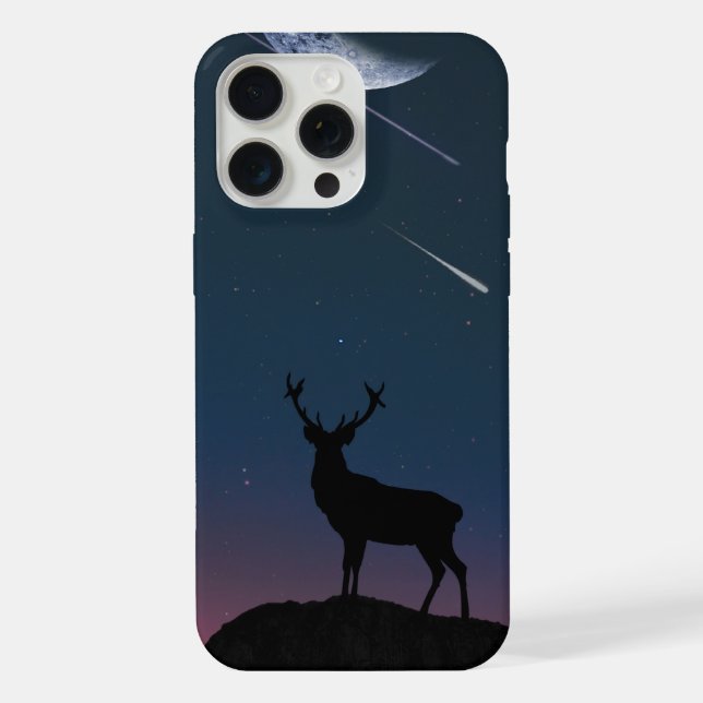 Coque iPhone cerfs au clair de lune (Verso)