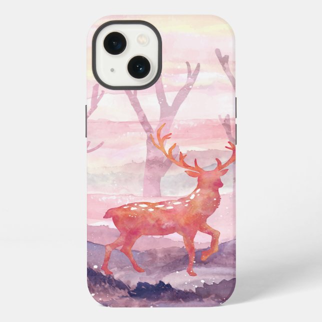 Coque iPhone Cerfs dans la forêt (Verso)