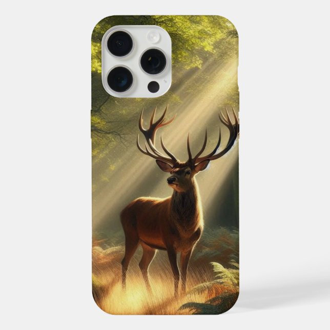 Coque iPhone Cerfs dans la forêt du matin (Verso)