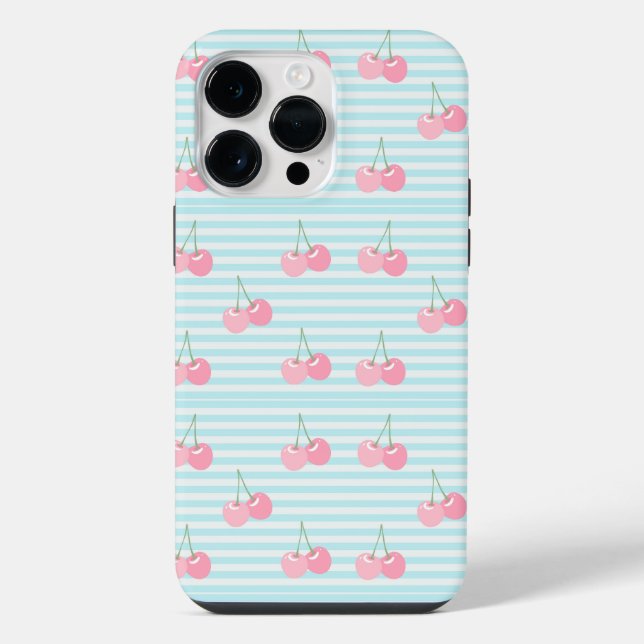 Coque iPhone Cerises Roses Été (Verso)