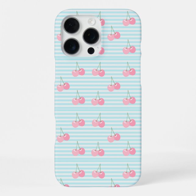 Coque iPhone Cerises Roses Été (Verso)