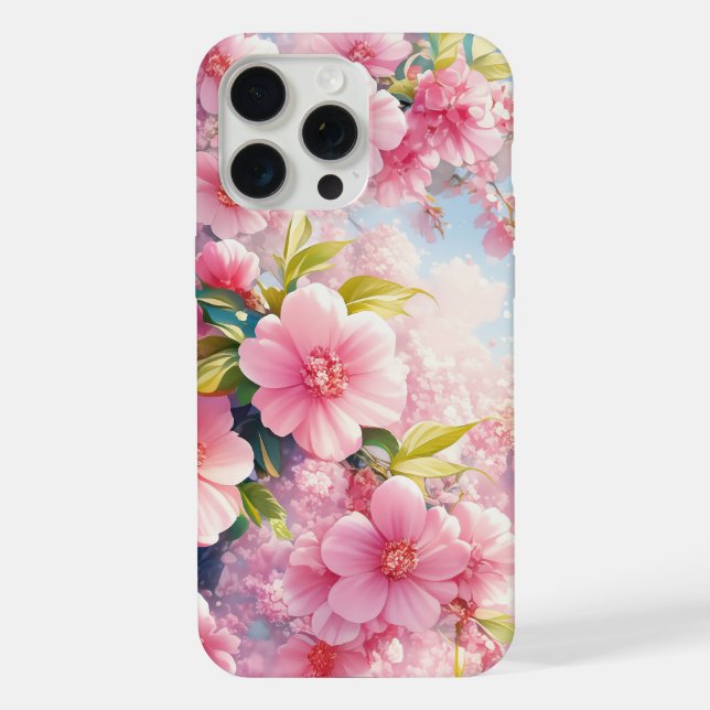 Coque iPhone Cerisier à fleurs murmures de printemps (Verso)
