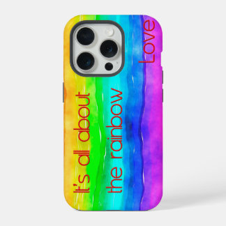 Coque iPhone 15 Pro C'est tout sur l'amour arc-en-ciel 03