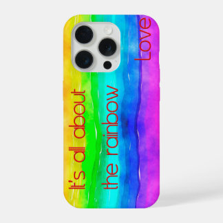 Coque iPhone 15 Pro C'est tout sur l'amour arc-en-ciel 03