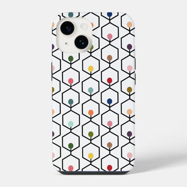 Coque iPhone Chaînes d'hexagones (Verso)