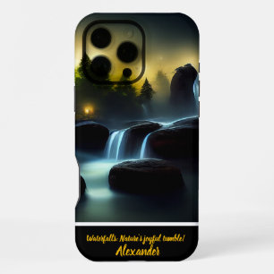 Coque iPhone 16 Pro Max Chaleureuse cascades nocturnes avec une touche per