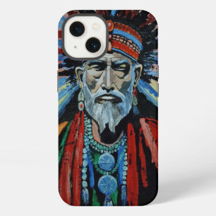 Etui iPhone 13 chaman, sorcier, protecteur, amulette, grand-père