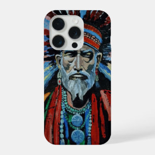 Coque iPhone 15 Pro chaman, sorcier, protecteur, amulette, grand-père