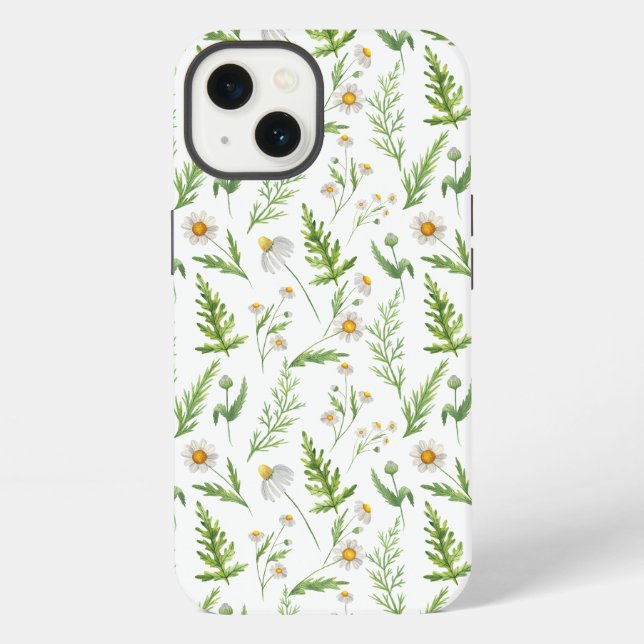 Coque iPhone Chamomile Fleur Botanique Rustique Motif (Verso)