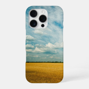 Coque iPhone 16 Pro Champ de blé doré et ciel bleu nuageux