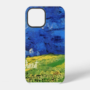 Coque iPhone 12 Champ de blé sous un ciel nuageux par Vincent van