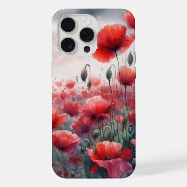 Coque iPhone Champ de Coquelicots Enchanteur  (Verso)
