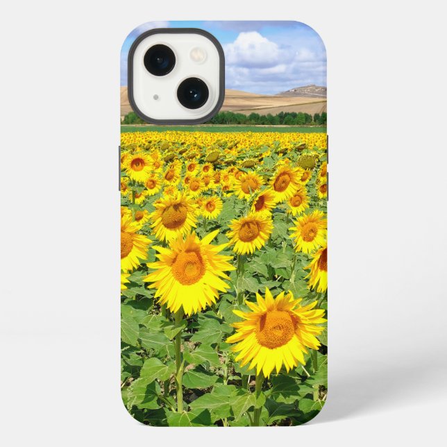 Coque iPhone Champ de tournesols (Verso)