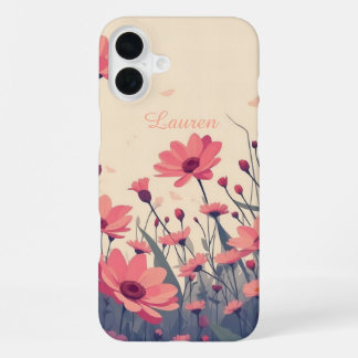 Coque iPhone 16 Plus Champ Floral Rose Tendre