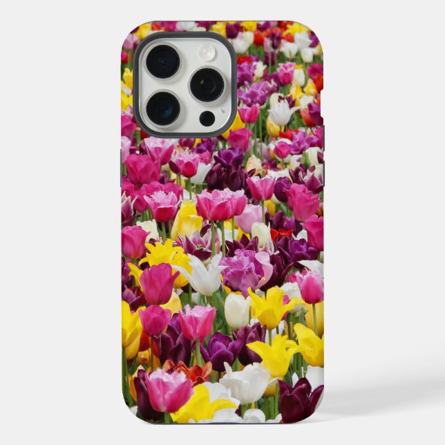 Coque iPhone champ plein de tulipes (Verso)