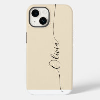 Champagne Élégant Calligraphie Script Nom