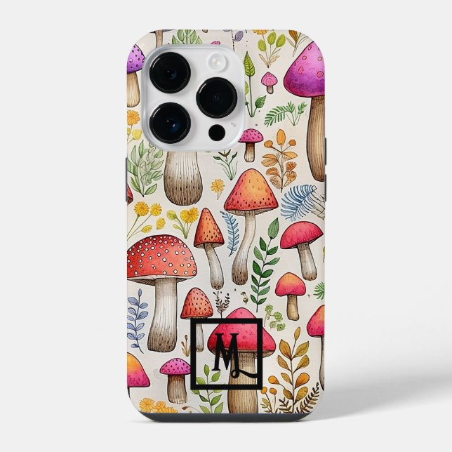 Coque iPhone Champignon botanique (Verso)