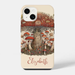 Coque Pour iPhone 14 Champignon Rouge Tacheté Magique Bohème