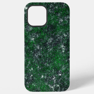 Coque iPhone 12 Pro Max Champignon vert sur roche gris blanchâtre ou tronc