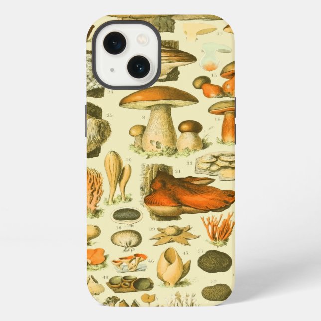 Coque iPhone Champignon Vintage Toadstool Antique Art (Verso)