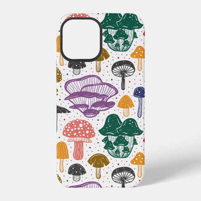 Coque iPhone Champignons de forêt. Motif transparent, texture,  (Verso)
