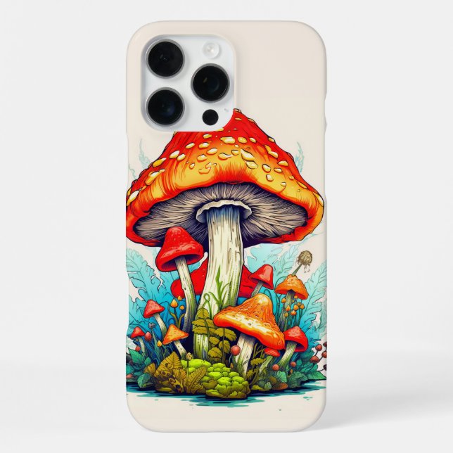 Coque iPhone Champignons de forêt sauvage en germination (Verso)