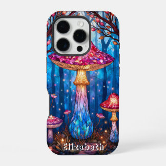 Coque iPhone 16 Pro Champignons mystiques en verre tendu Elizabeth