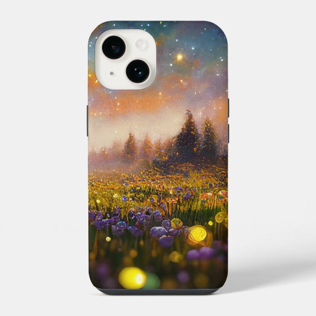 Coque iPhone Champs cristallins dans un boîtier Golden Sunset C (Verso)