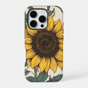 Coque iPhone 16 Pro Champs de Tournesols : Un motif floral vibrant