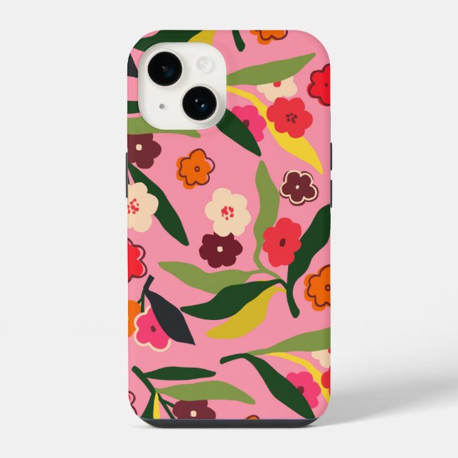 Coque iPhone Champs floraux rétro (Verso)