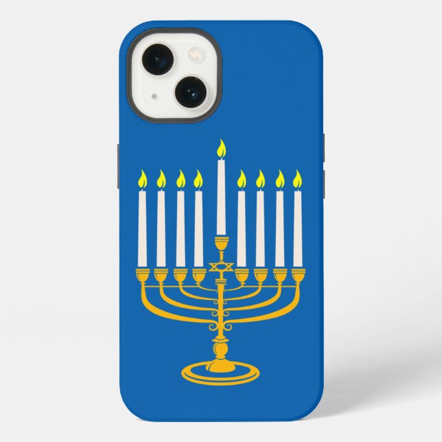 Coque iPhone chandelier jaune hanoukka juif impression (Verso)