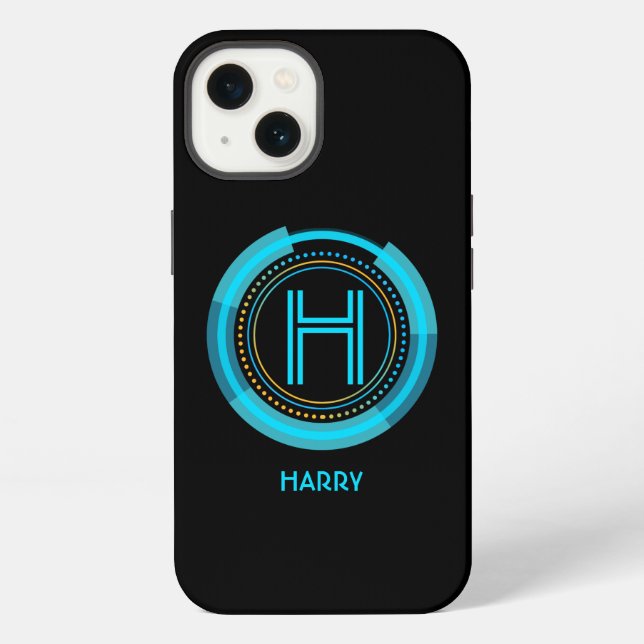 Coque iPhone Changer initial, Ajouter (supprimer) Nom, Futurist (Verso)