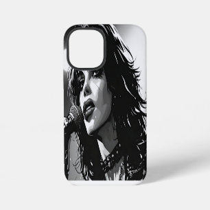 Coque iPhone 12 Mini Chanteur Goth Punk de style BD noir et blanc des a