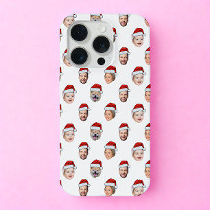 Coque iPhone 15 Pro Chapeau de Père Noël à Visage Personnalisé Famille