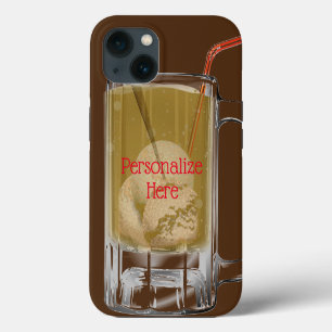 Etui iPhone 13 Char de bière racine brun blanc rouge