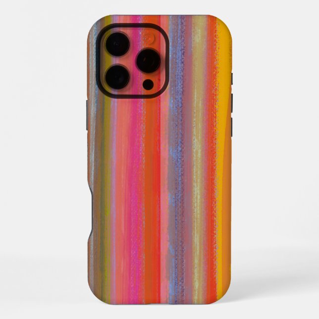 Coque iPhone Charbon de couleur bohème rayé (Verso)