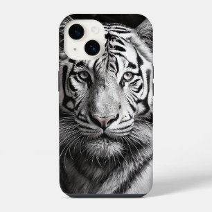 Coque Pour iPhone 14 Charbon de Tigre Blanc