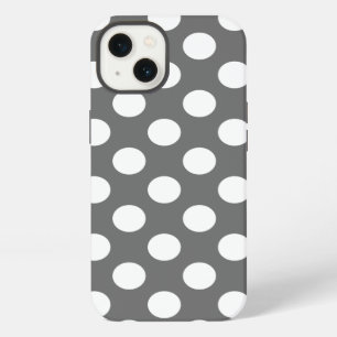 Etui iPhone 13 Charbon et Pois blancs
