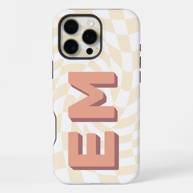 Coque iPhone Chariot esthétique Monogramme tendance (Verso)