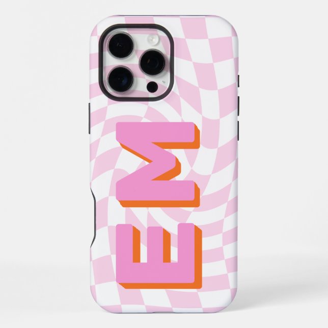 Coque iPhone Chariot esthétique Monogramme tendance (Verso)