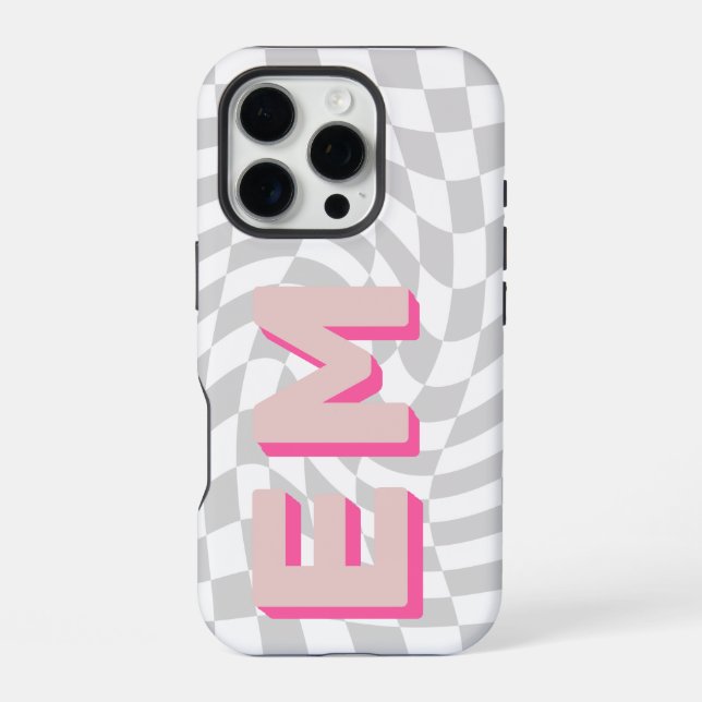 Coque iPhone Chariot esthétique Monogramme tendance (Verso)