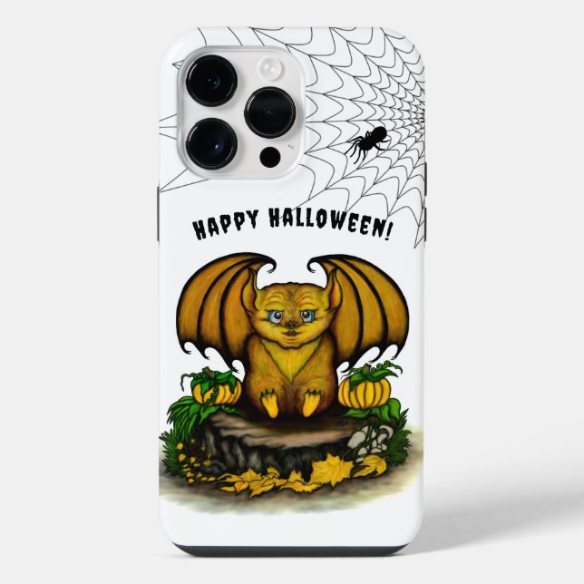 Coque iPhone Charmante chauve-souris d'Halloween (Verso)