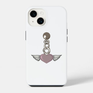 Coque Pour iPhone 14 Charme de chaîne à cœur ailé - Design d'Ange esthé